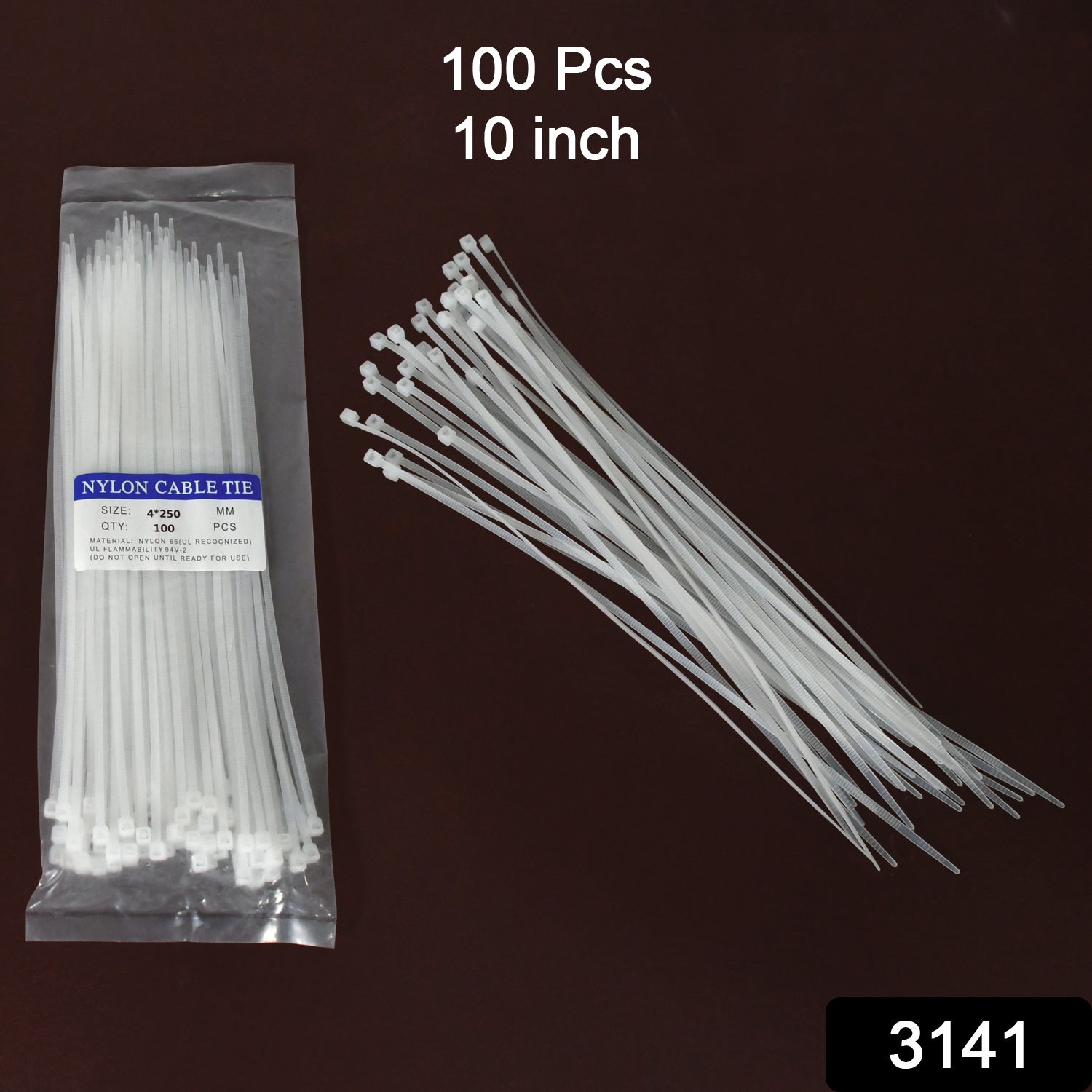 Heavy-duty black cable ties, 10 inches long, pack of 100 Heavy-duty black cable ties, 10 inches long, pack of 100